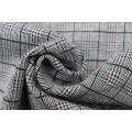 Black Checkered Jacquard Fabrics In Black And White